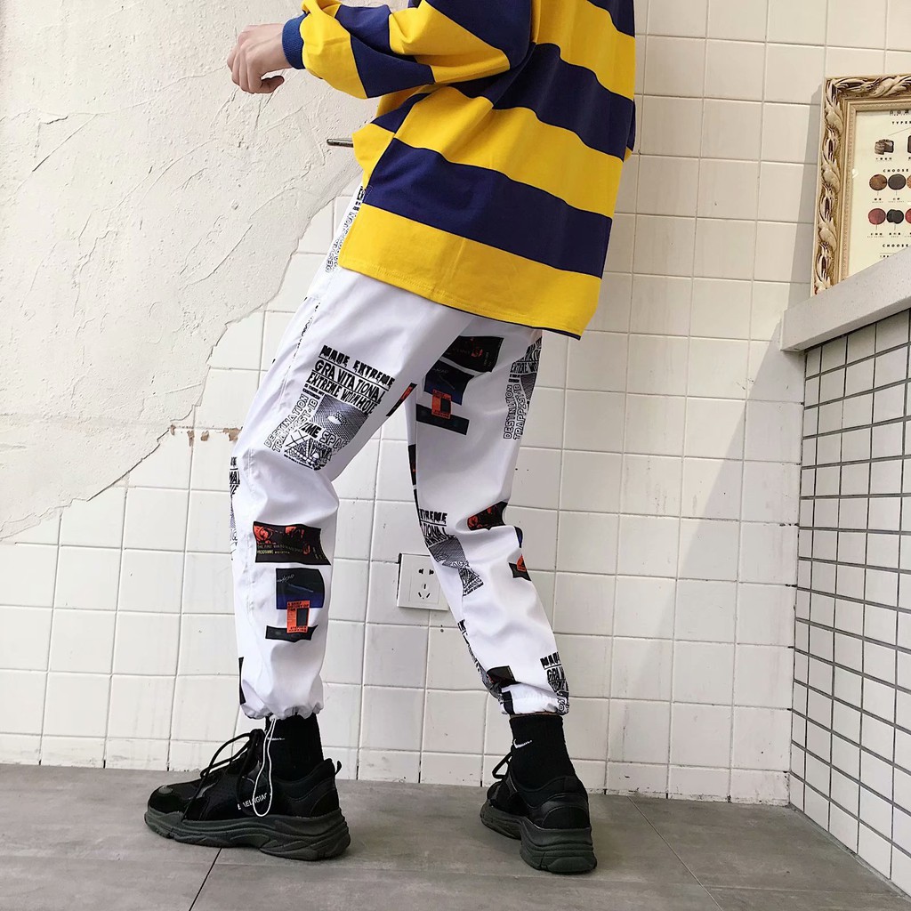 BIG SMALL LARGE SIZE MURAH LENGKAP DISTRO X0NE/ Celana Panjang Harem Casual Motif Graffiti untuk