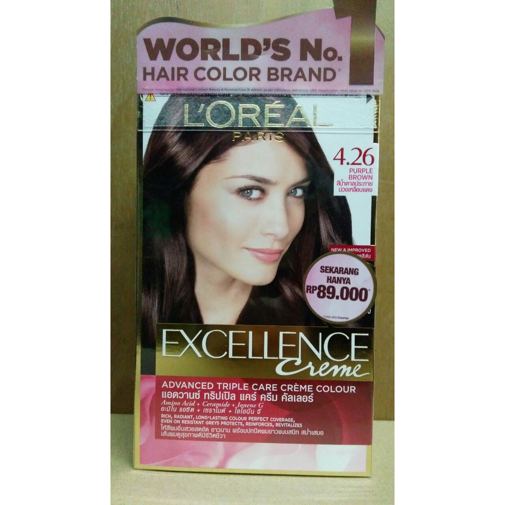 LOREAL Excellence Cat  Rambut  no 4 26 Purple  Brown 