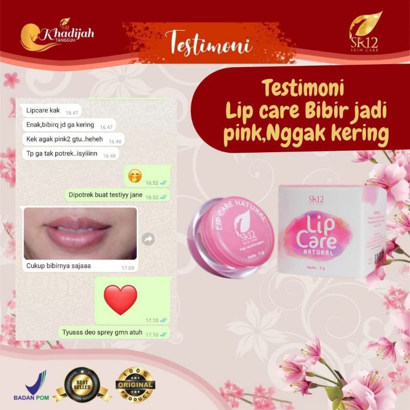 SR12 Lip Care Cherry Pelembab &amp; Pencerah Bibir Original 5 G - Lip Balm