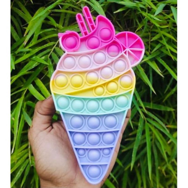POP IT RAINBOW FIDGET TOYS Mainan Anak Edukasi Murah Pop Its Unicorn New Fidget Push Bubble Kids Kid-Ice Cream PARFAIT