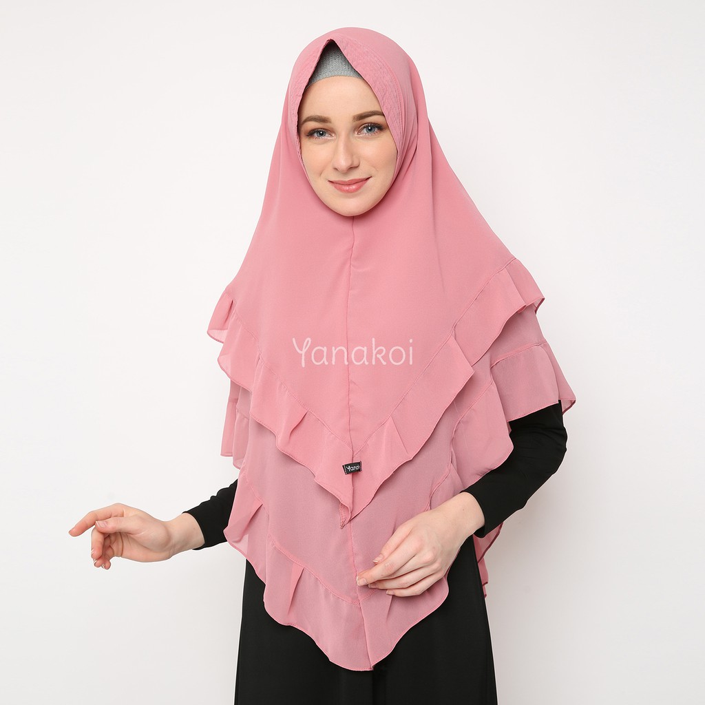 Yanakoi Hijab Jilbab  Khimar Zanetta Warna  Pink Dusty  