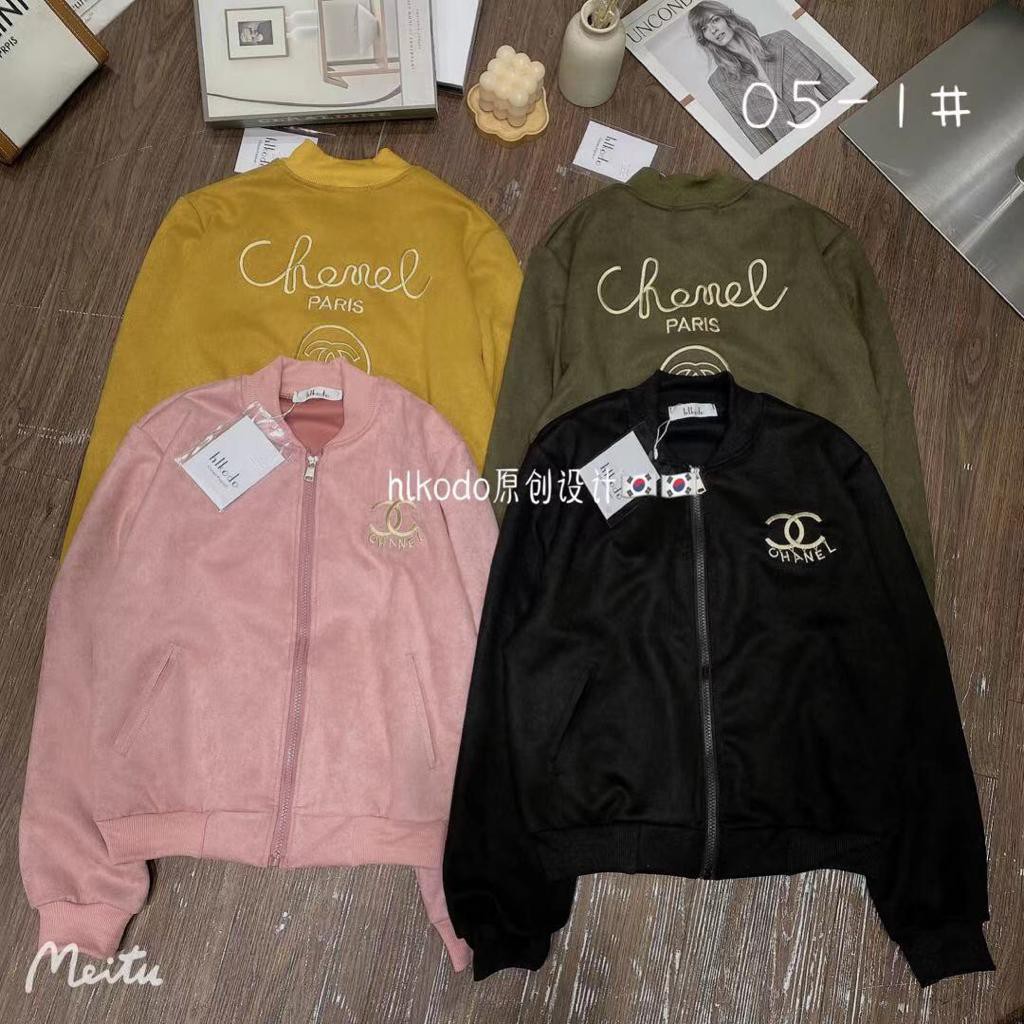 05-1 Jaket Suede Bomber Chanel Import