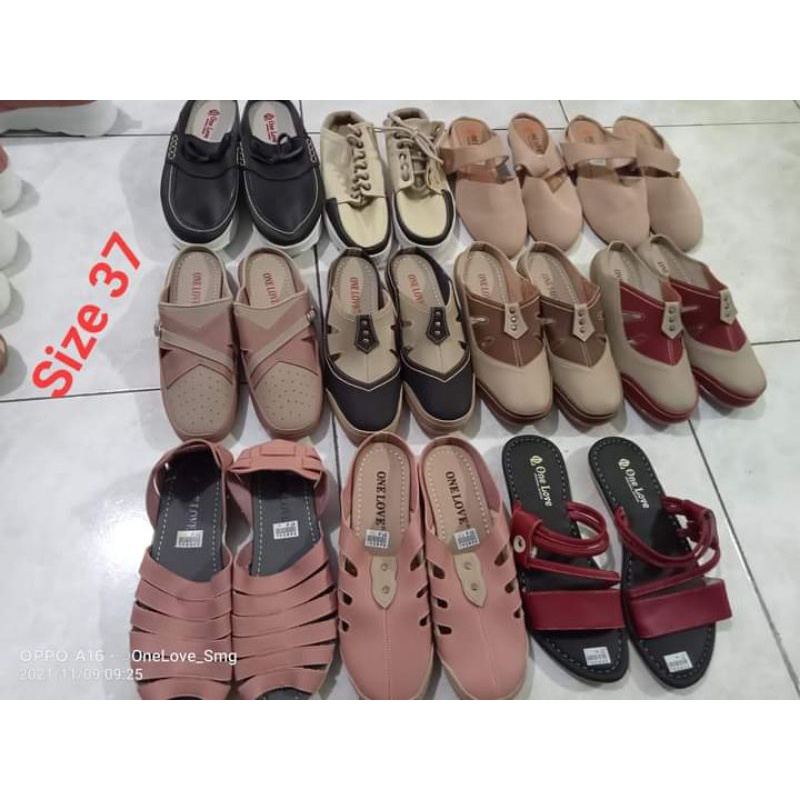 Sandal Sepatu Wanita Flat Empuk One Love ori