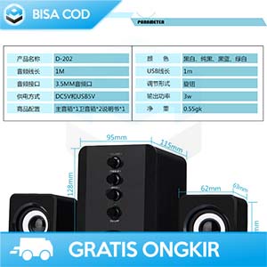 SPEAKER STEREO 2.1 AKTIF SUBWOOFER 6 inch BY SADA D-202 USB POWER ORI