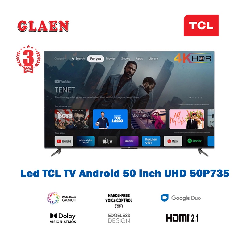 Led TCL TV Android 11 50 inch UHD 4K 50P735 | TCL 50 inch Smart Tv