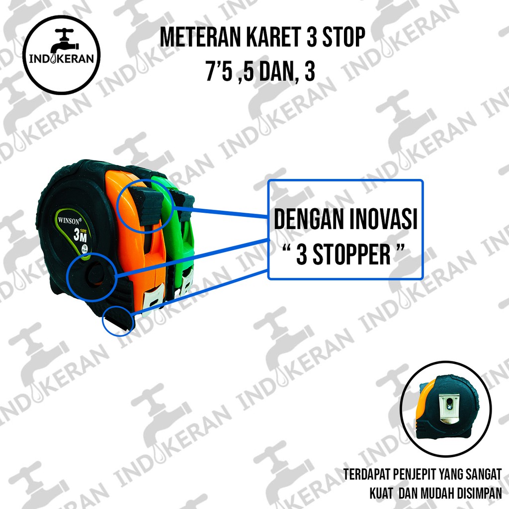 INDOKERAN - Meteran Karet Tukang Measuring Tape - High Quality