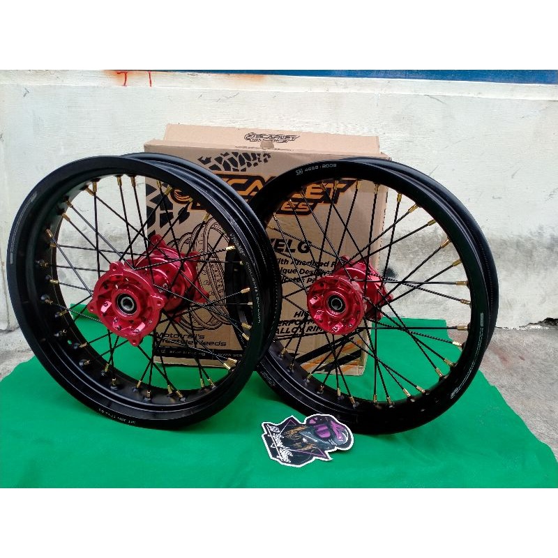 Paket Velg Supermoto Tromol Expedition Set Velg Scarlet 300/17 & 350/17 Crf 150l Velg Crf 150