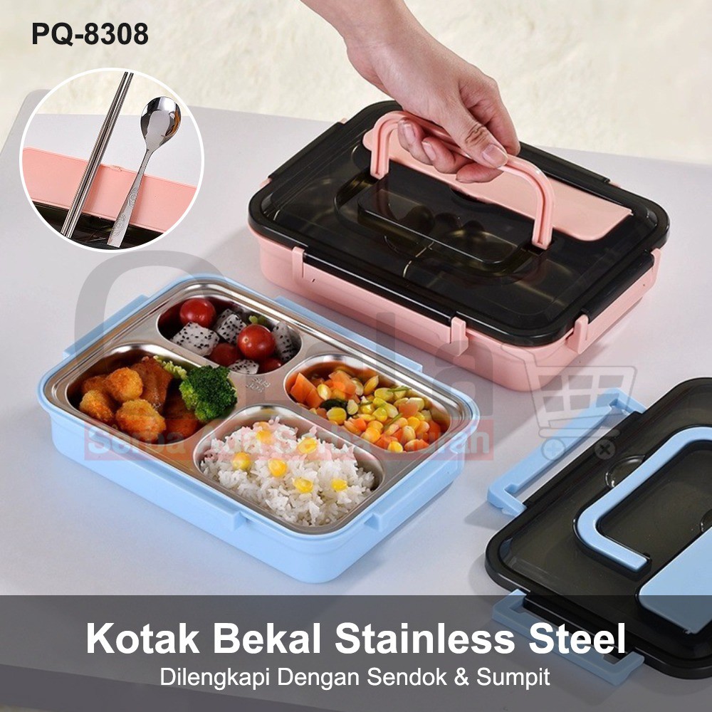 KOTAK BEKAL STAINLESS STEEL PQ-8308