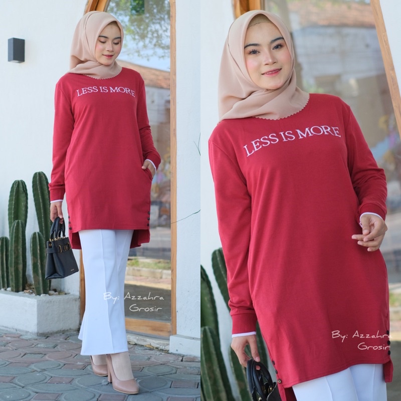 Neira Tunik - Tunik Babyterry Import LD102+ / Bordir+Rib Tangan Sporty+Saku kiri kanan / 268-6098