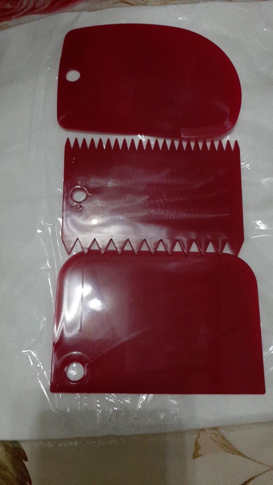 3pcs/set Plastic Irregular Teeth Edge Diy Cream Scraper Kit Cake Mold Tools