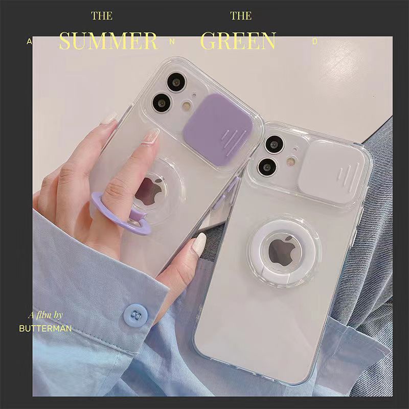 TPU Transparan Case for iPhone 13 Pro Max 12 11 pro max X / Xs max 7 / 8 / Se 2020 7plus / 8plus Full Cover Dengan Ring holder