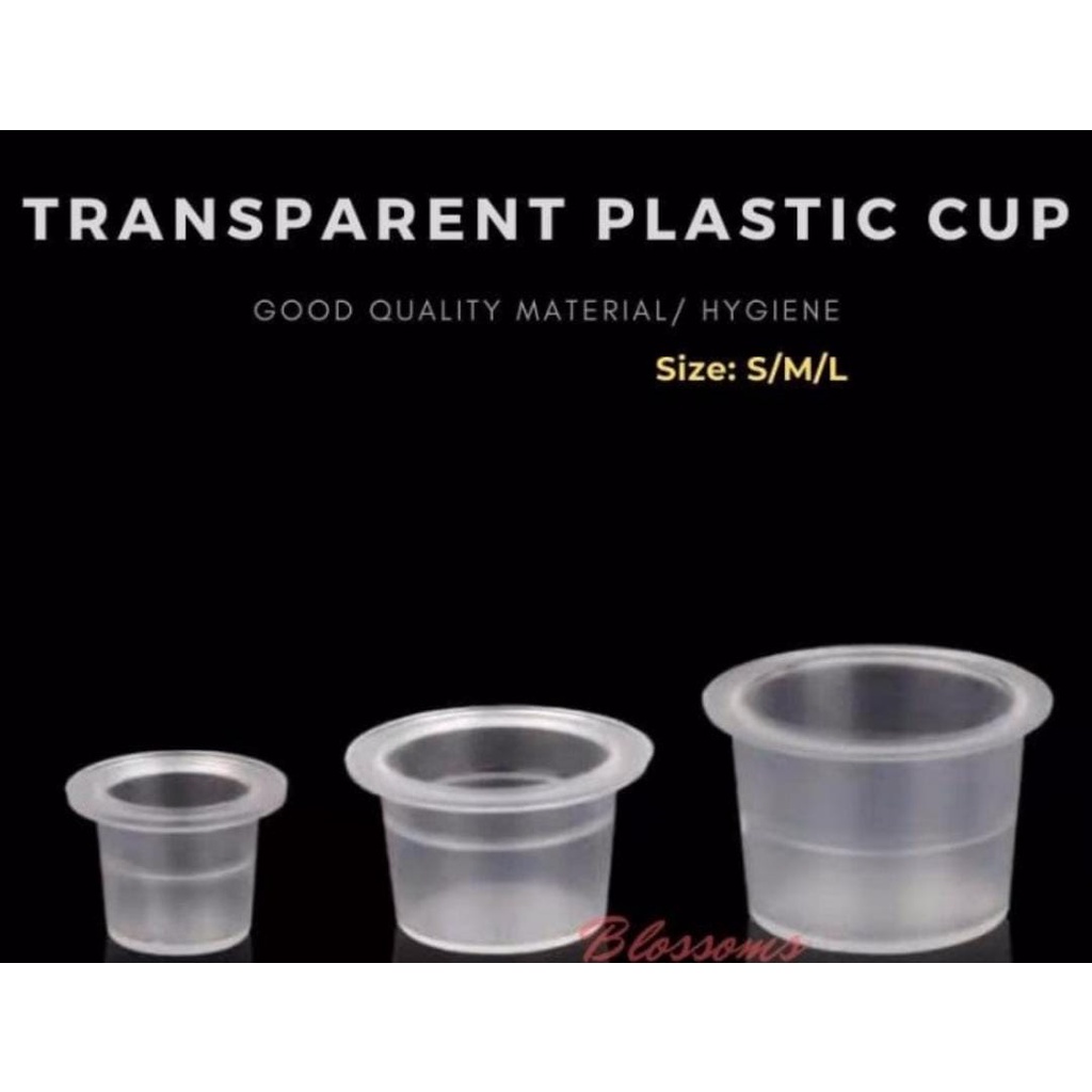 Transparan Plastic Cup untuk Tinta Sulam