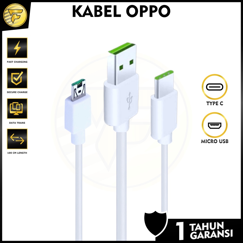 Kabel Data OPPO FAST CHARGING VOOC Type C Micro USB kabel cas charger HP android original