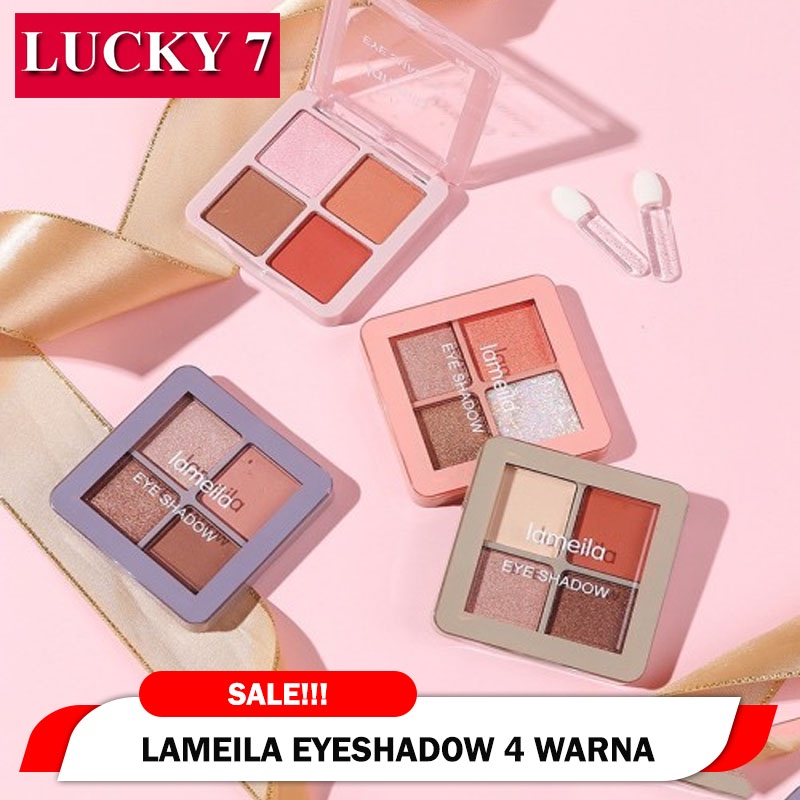 DBI - NEW LAMEILA Eyeshadow Mate Pallet 4 Warna Kombinasi Glitter Anti Air dan Tahan Lama