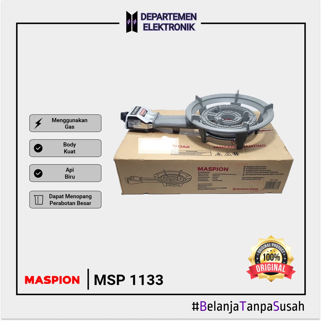 Maspion MKG 1133 C – Kompor Gas Komersil 1 Tungku MURAH BANGET / GARANSI RESMI