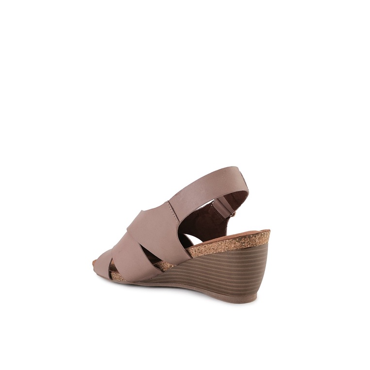 SANDAL WEDGES KULIT HUSH PUPPIES WANITA ORIGINAL SLINGBACK COKLAT HW34