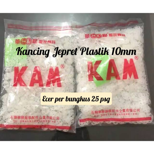 Kancing Jepret Plastik KAM 10mm ECER (25 psg)