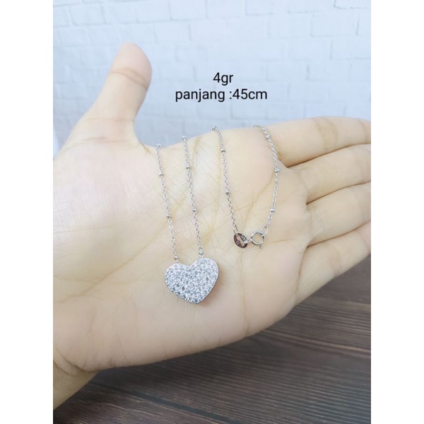 KALUNG JEDAR+ LIONTIN LOVE TUSUK MP FULL/ KALUNG PERAK ASLI SILVER 925 LAPIS EMAS/ KALUNG FASHION WANITA IMPOR TERBARU