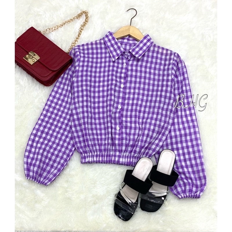 Kemeja Atasan Wanita Lengan Besar Modena Felice Katlina Lucia-FULLY LILAC