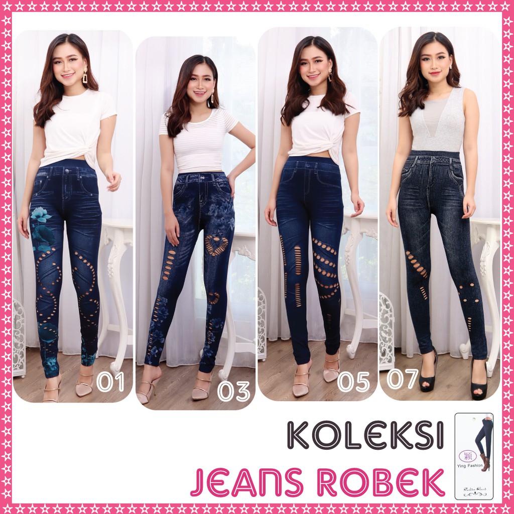 Legging Ripped Jeans [ 1 - 9 ] / Ripped jeans Import Jumbo Wanita / ripped denim import / legging jeans robek import / legging panjang wanita / legging fashion