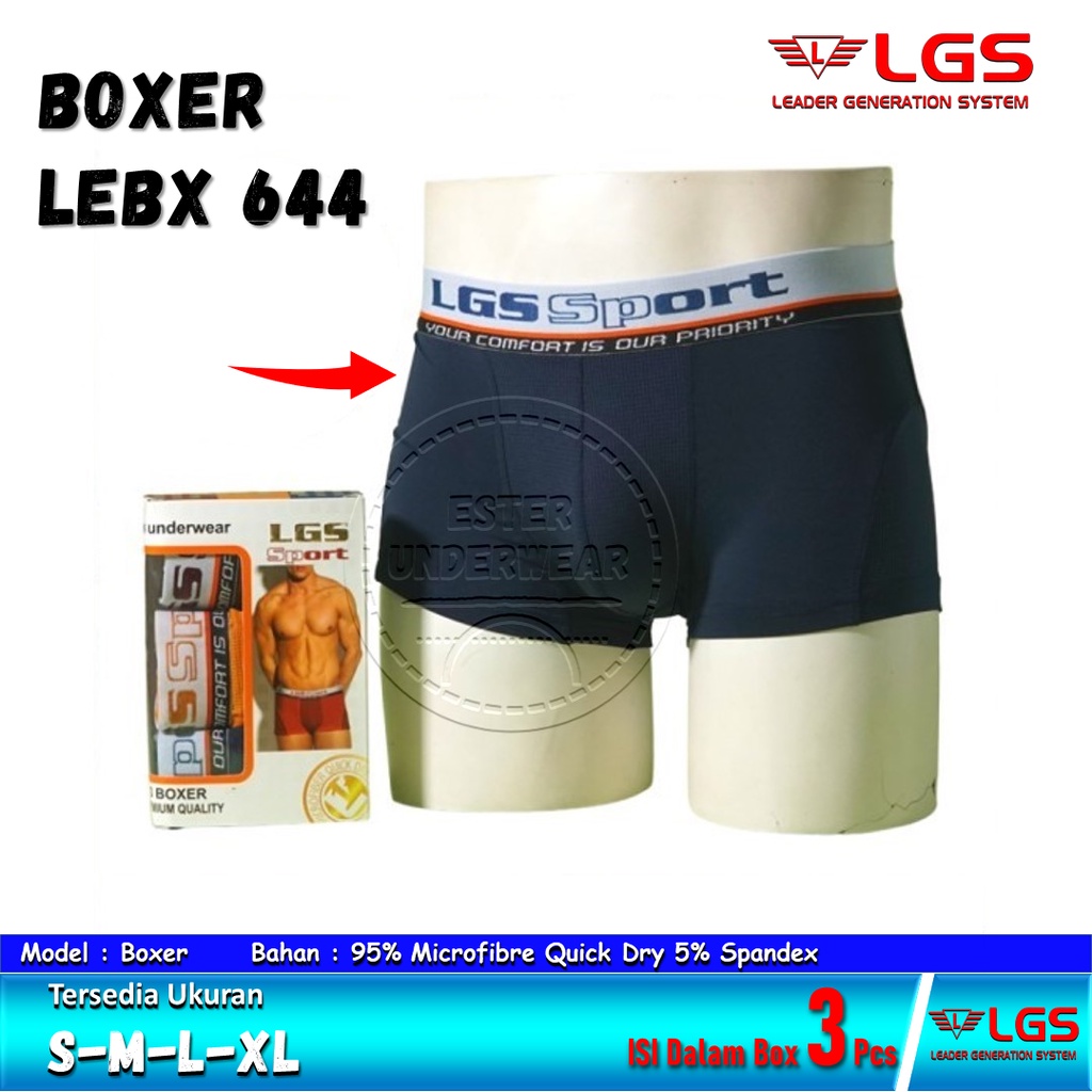 CELANA DALAM BOXER LGS 644 ISI 3Pcs