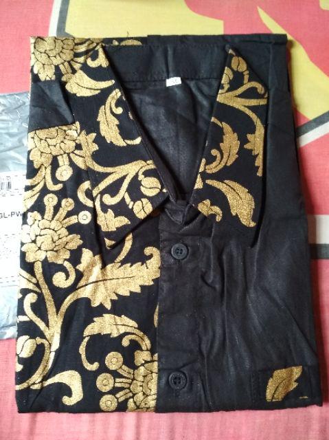 Putra Batik Hrb026 Kenongo Kemeja Tosca Pendek Pekalongan Padi M L Xl Sogan Tulis Keren Murah Mantap