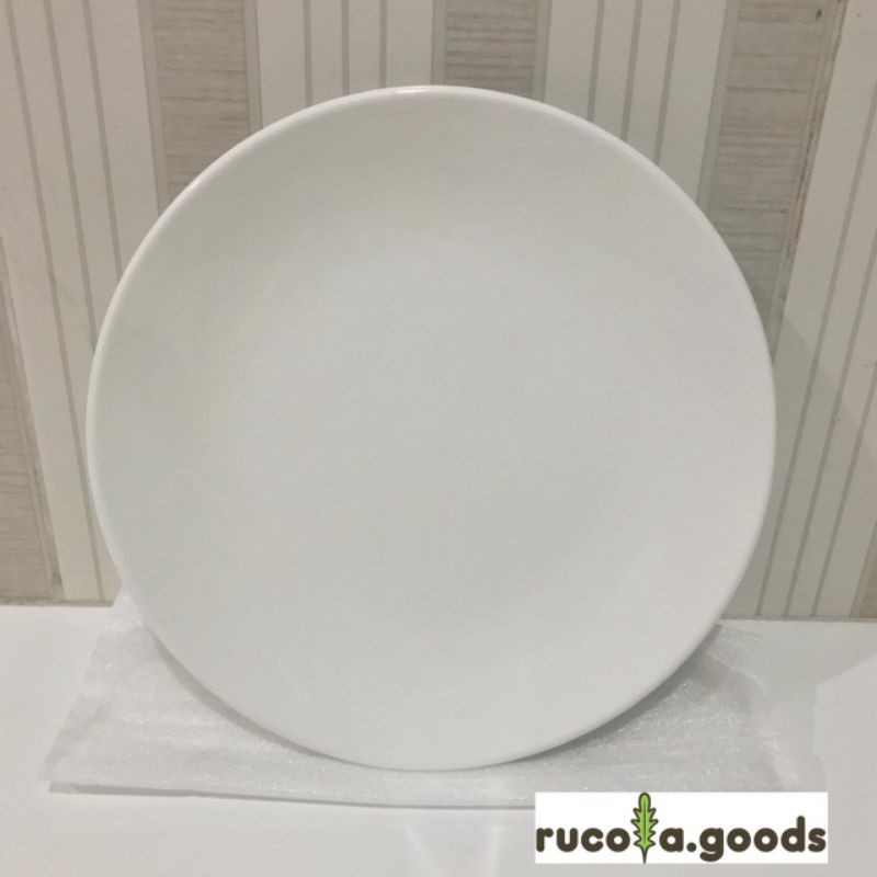 Piring Makan Saji Snack Keramik diameter 20 cm | Piring Porcelain Putih Bulat TERMURAH Food Grade