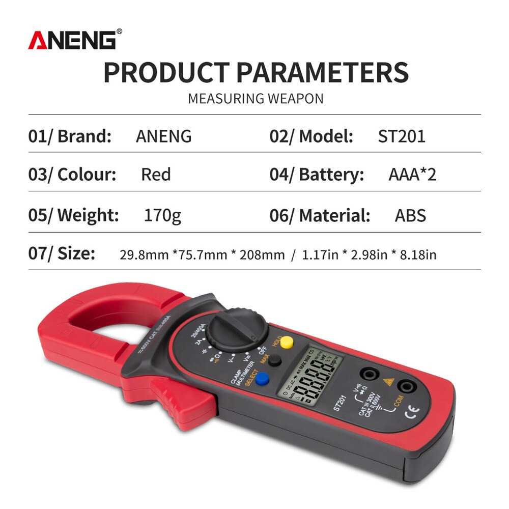 (BISA COD) RVOSTR ANENG Digital Multimeter Voltage Tester Clamp - ST201