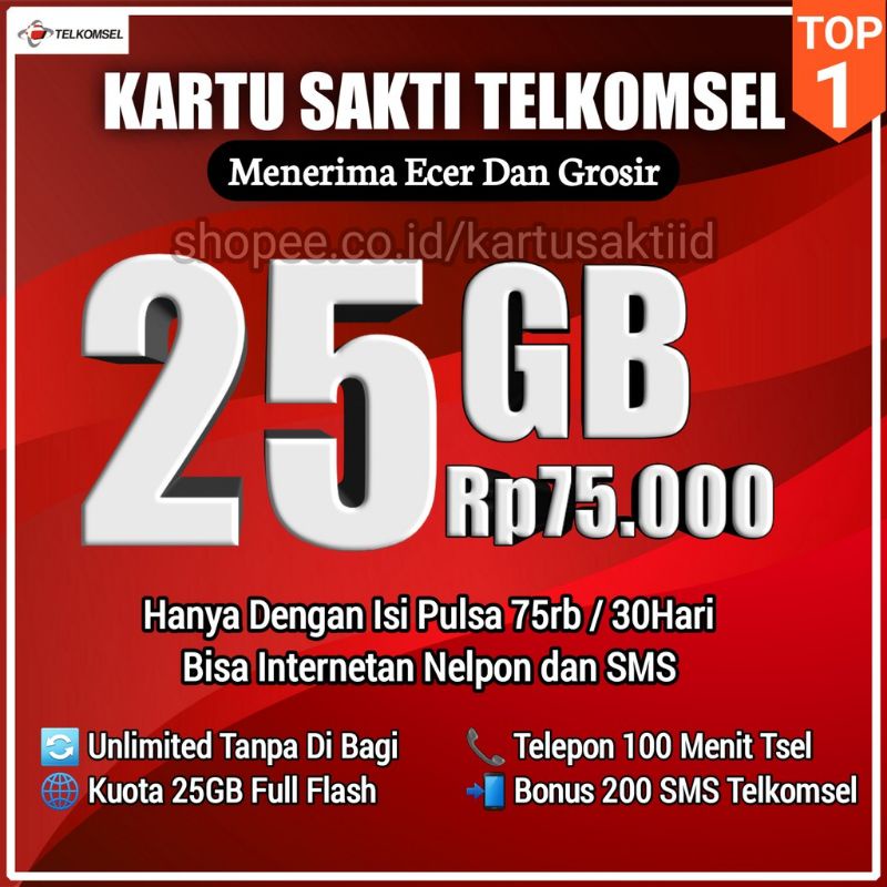 Kartu Sakti Combo 25gb 75k