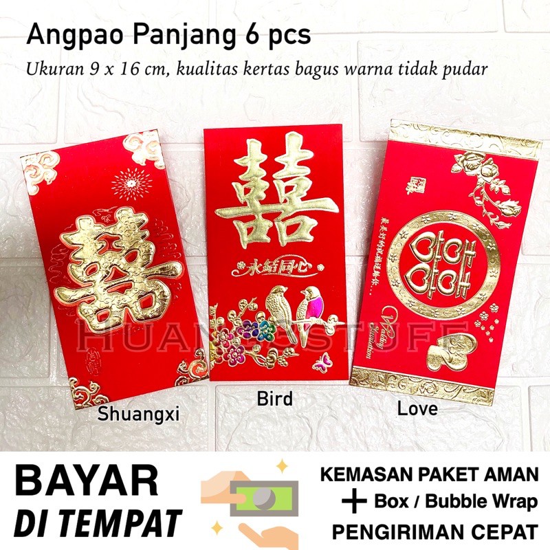 Angpao Sangjit Panjang / Angpao Shuangxi Panjang / Angpao Double Happiness Sangjit