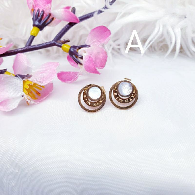 Anting fashion titanium asli anti karat&amp;alergi giwang tusuk