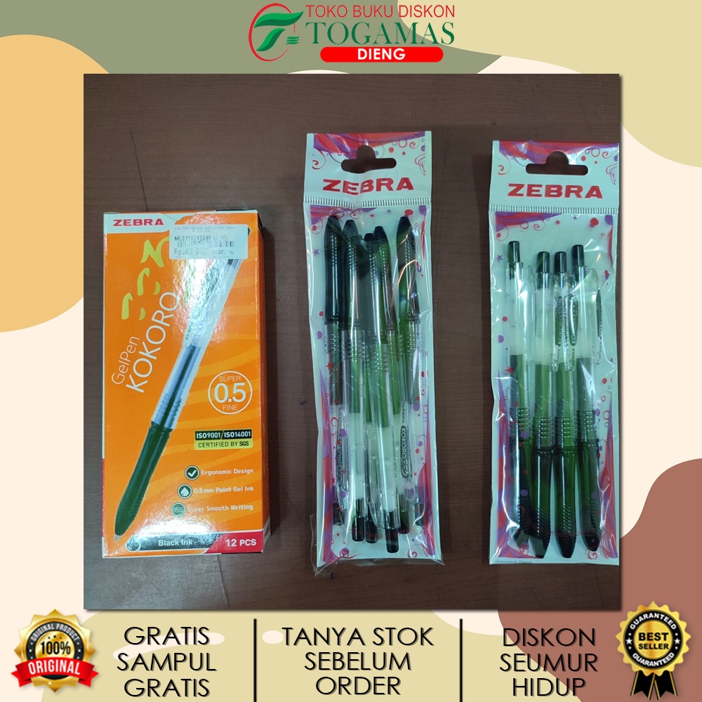 ATK BALLPEN MEKANIK 0.5 KOKORO ZEBRA BLACK 4PCS 6PCS 12PCS / TOGAMAS DIENG