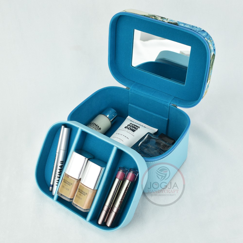 Blue Flower Tempat Make up / Tas Kosmetik / Beautycase /Cosmetic Case