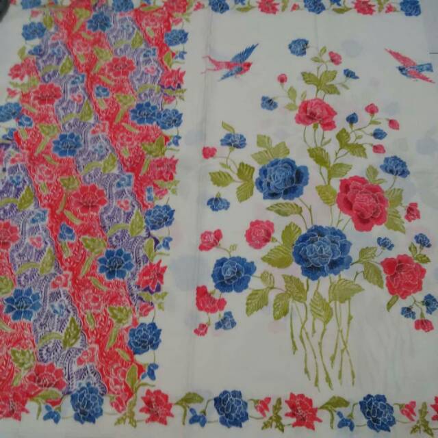 Encim Batik Wanita Bahan Katun Batik cap dasar putih