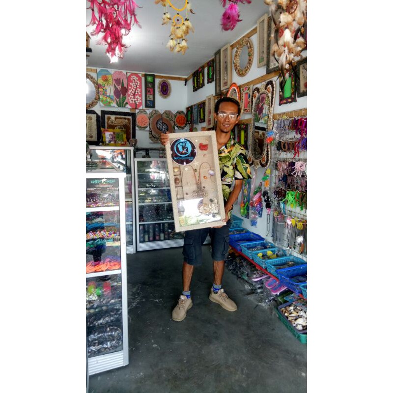 Jam Kerang Laut Pangandaran - Kerajinan Pangandaran - Jam Dinding Rumah atau Jam Dinding Kantor