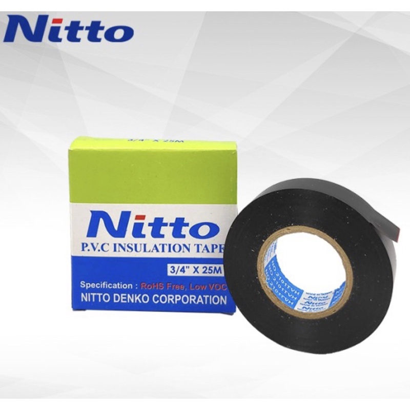 Solasi Listrik Nitto National tape SNI 25 Meter 3/4 inch Hitam Isolasi Kabel Original