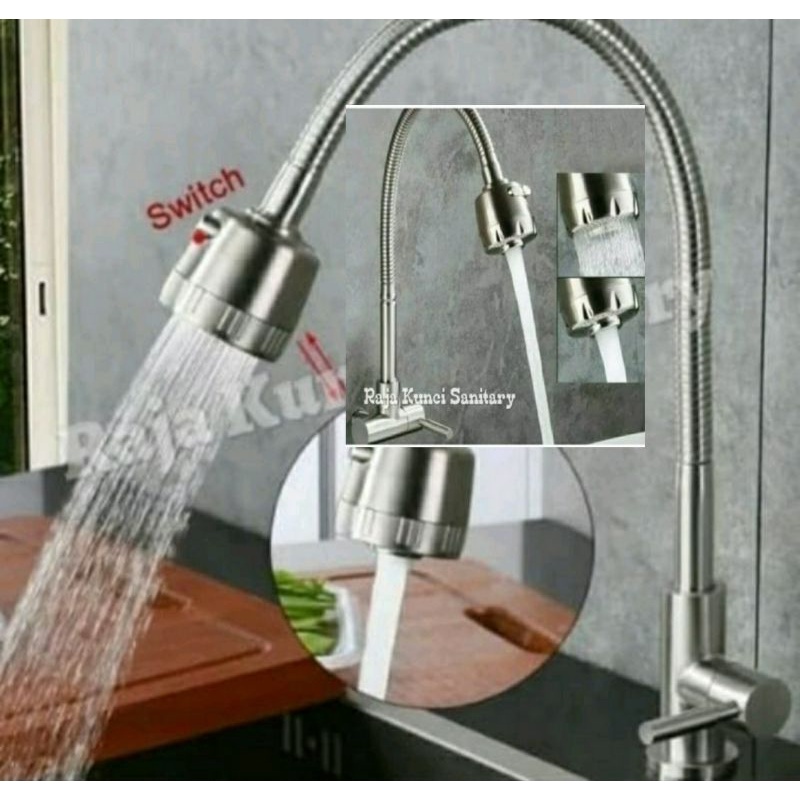 Kran Cuci Piring SUS 304/Kran Kitchen Sink/Kran Dapur/Kran Meja/Kran Tembok/Stainless SUS 304