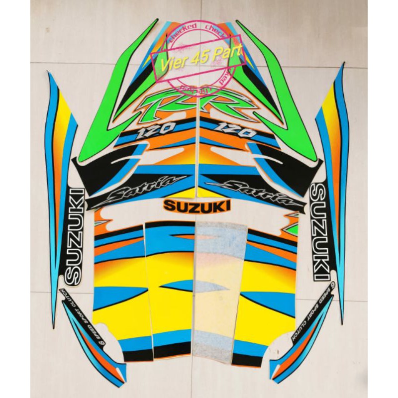 Striping satria R lumba orange hitam 6speed original