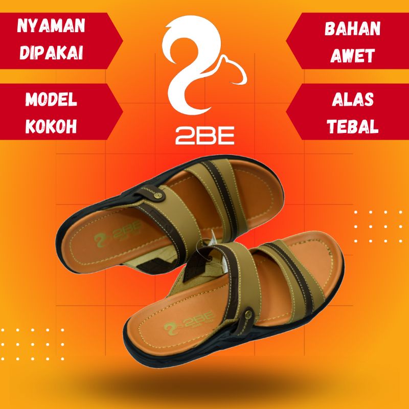 Sandal Kulit Pria 2BE 02 Sandal Jepit Kasual Original