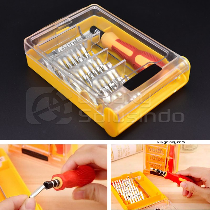 SCREWDRIVER Multi 32 in 1 mini + Pinset / Obeng Multi mini 32in1 + Pinset