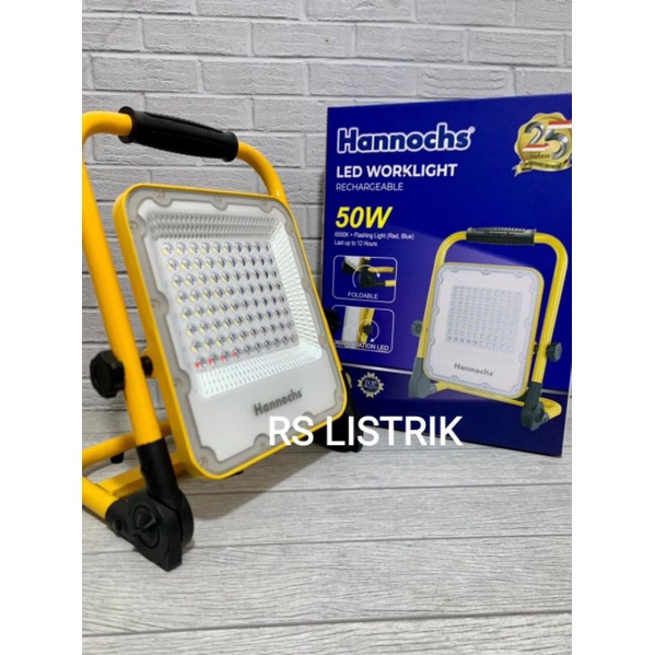 HANNOCHS LED WORKLIGHT 50W LAMPU SOROT EMERGENCY LAMPU KERJA ORIGINAL