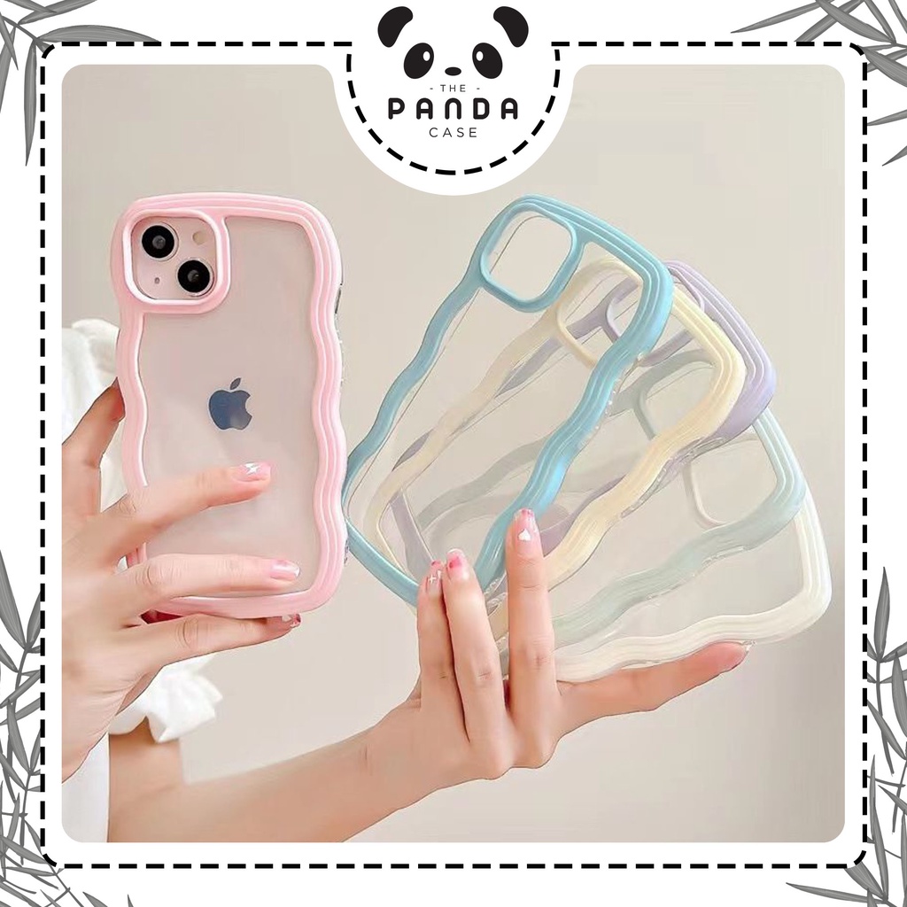 [TPC] (1/2) Soft Case IPHONE Wave Candy Case Silicone Case Acrylic Protection Camera Shookproof Transparant FULL COVER IPHONE 7 8 PLUS X XS MAX XR 11 12 13 14 PRO MAX HP IP032