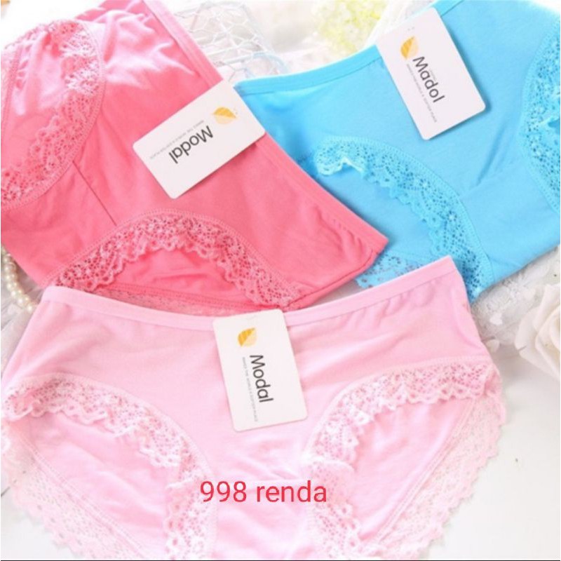 12 pcs/BEEE-91/Celana Dalam Wanita Renda lusinan