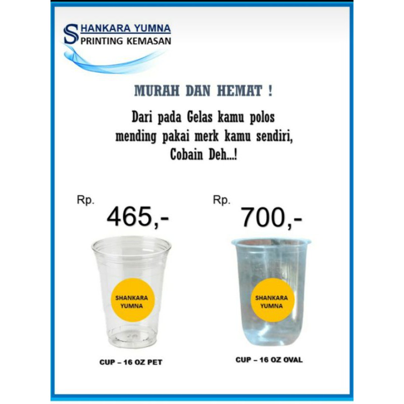 Printing Gelas Plastik Cup. Harga spesial dan Terjangkau
