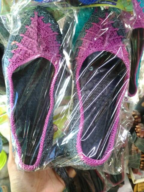 TERMURAH! Sepatu Flat Shoes Full Rajut - Souvenir Unik Khas Jogja - Fashion Wanita Modern