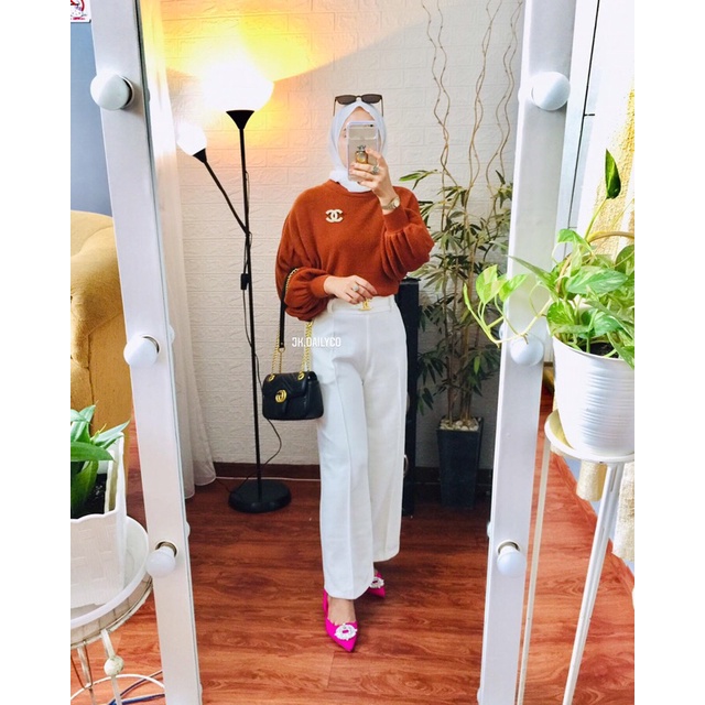 atasan rajut lengan balon