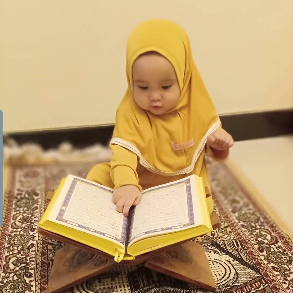 GAMIS ANAK PEREMPUAN 1 TAHUN MUSLIMAH SYARI WARNA MUSTARD TERBARU AISKA HIJAB NON PED