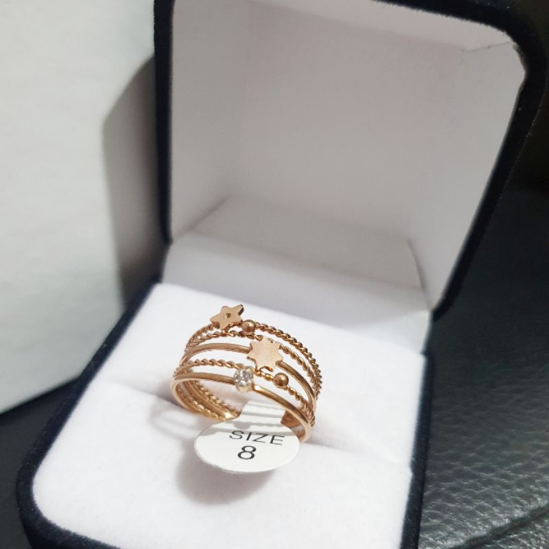 Cincin Titanium Asli Rosegold Premium Quality Anti karat anti alergi Stainless steel ori Tc011