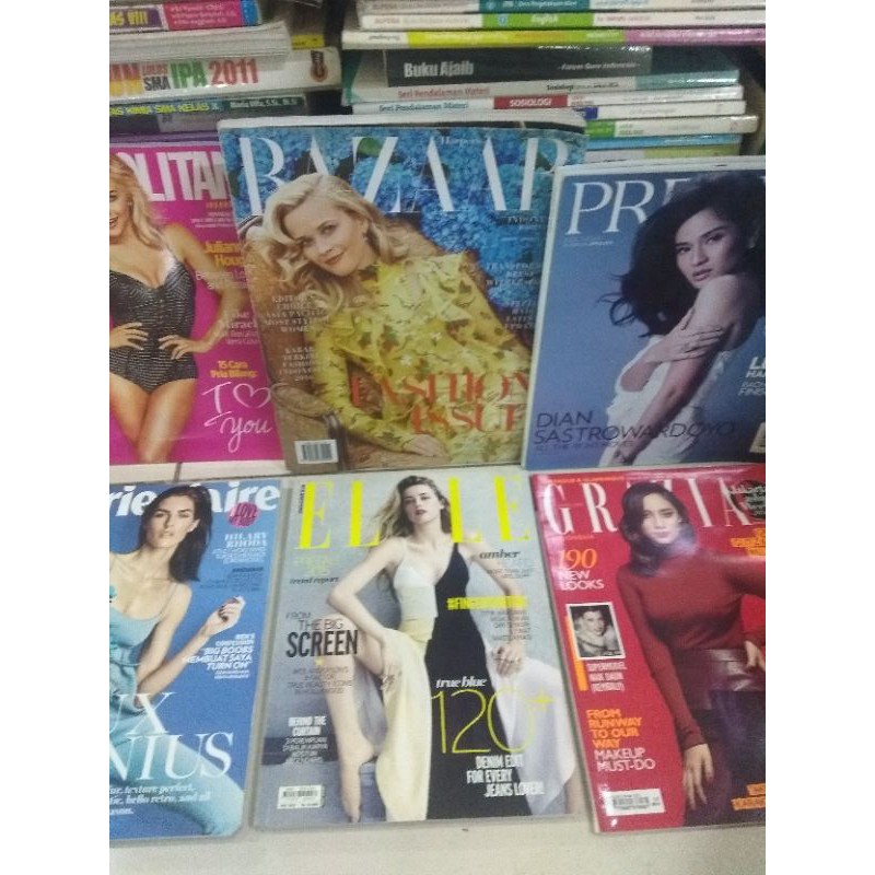OBRAL MAJALAH FASION  COSMO ELLE BAZAR BEKAS