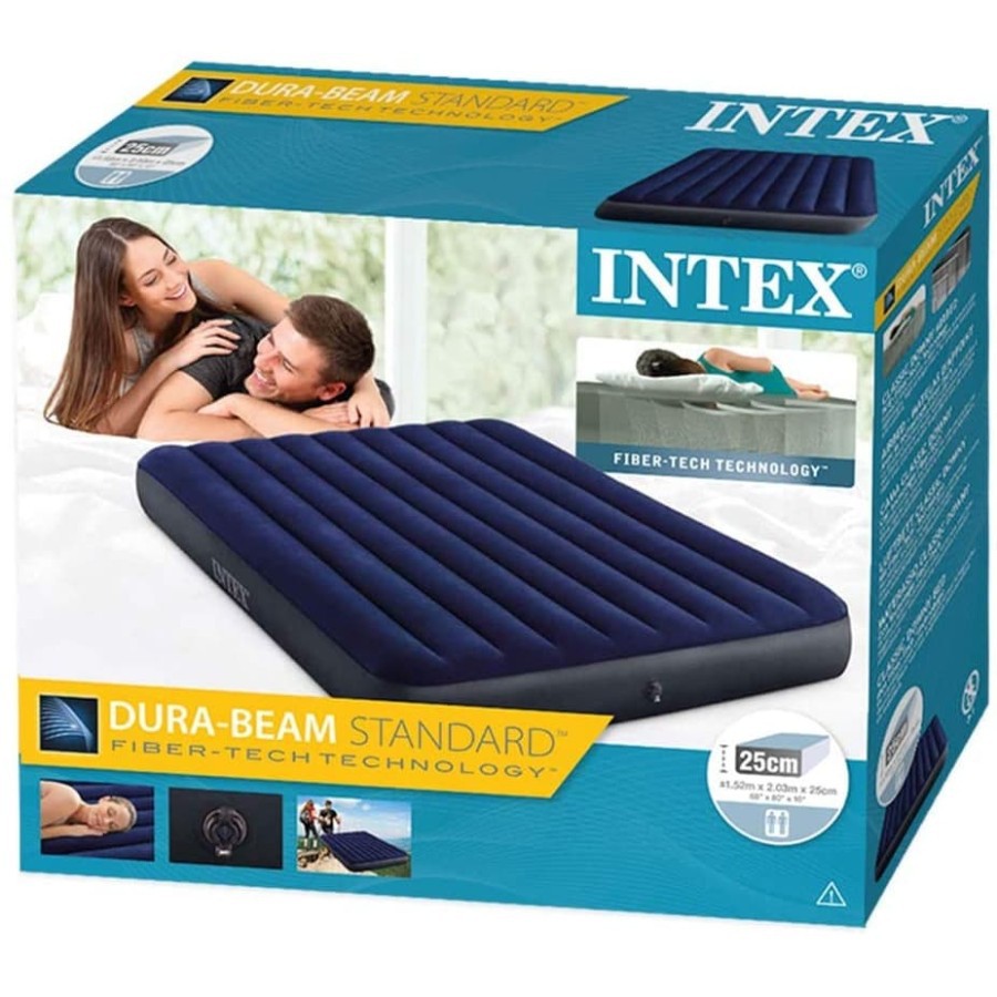 Intex Kasur Angin Dura-Beam Airbed Blue PROMO BUNDLING 64759